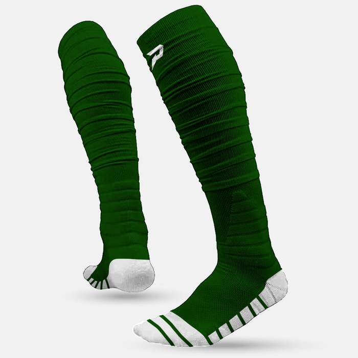 Quantum Knit: Extra Long Padded Scrunch Socks - Dark Green